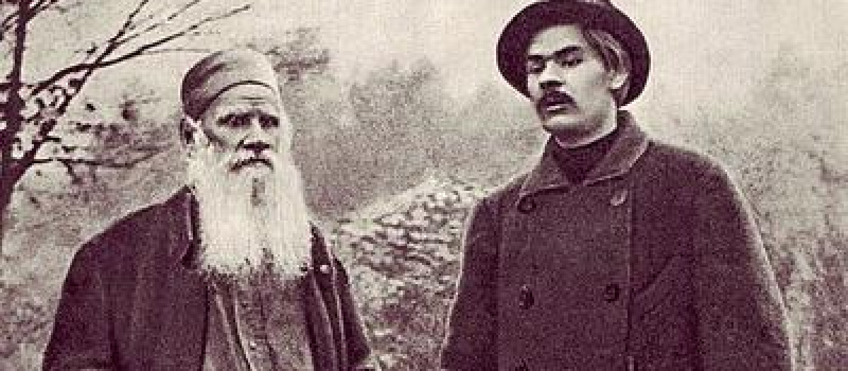Tolstoi y Gorki en Yasnaia Poliana, la casa del primero