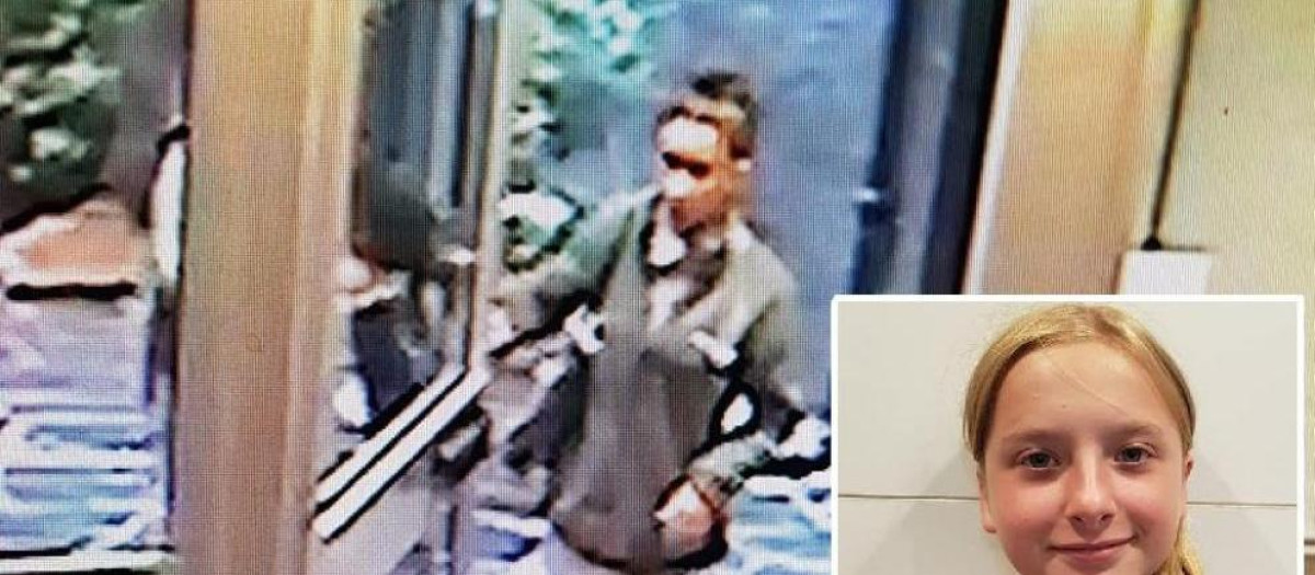Captura de la cámara de seguridad donde se ve a la sospechosa de su asesinato y foto de la niña