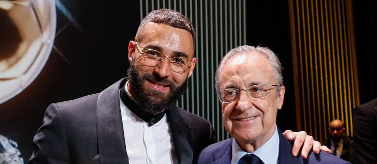 Florentino Pérez siempre creyó en Karim Benzema, al que fue a fichar personalmente a Lyon