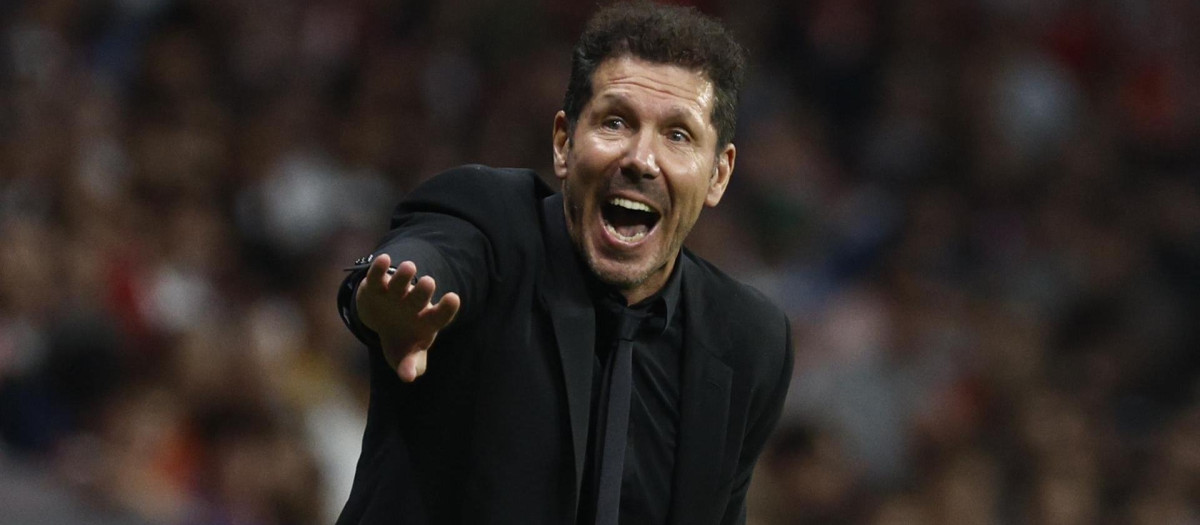 Simeone en el partido ante el Rayo Vallecano del pasado martes