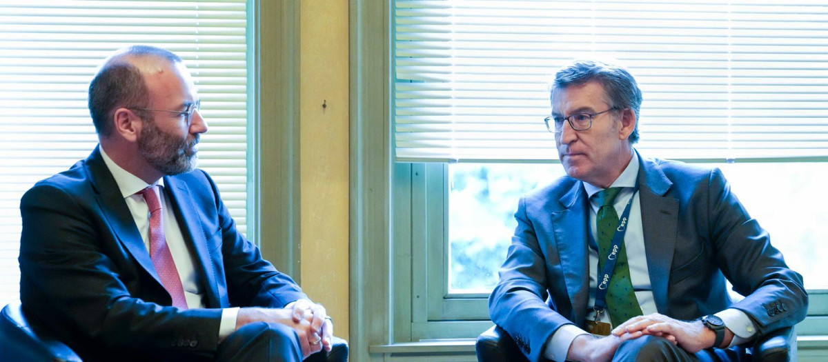 Manfred Weber y Alberto Núñez Feijóo en Bruselas