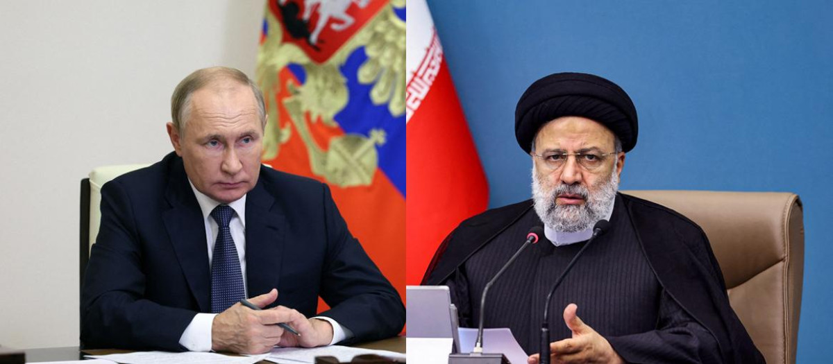 Vladimir Putin y el presidente Iraní Ebrahim Raísi