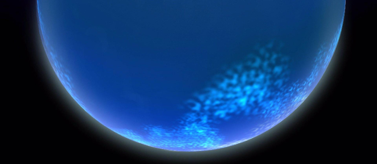 Ilustración de un planeta azul