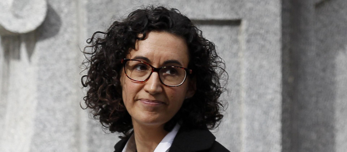 Marta Rovira abandonando el Tribunal Supremo tras declarar sobre el 'procés'