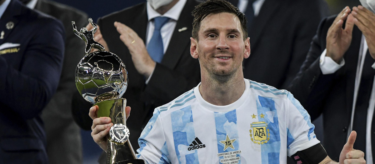 Messi tras ganar la Copa América en el Maracana de Rio de Janeiro