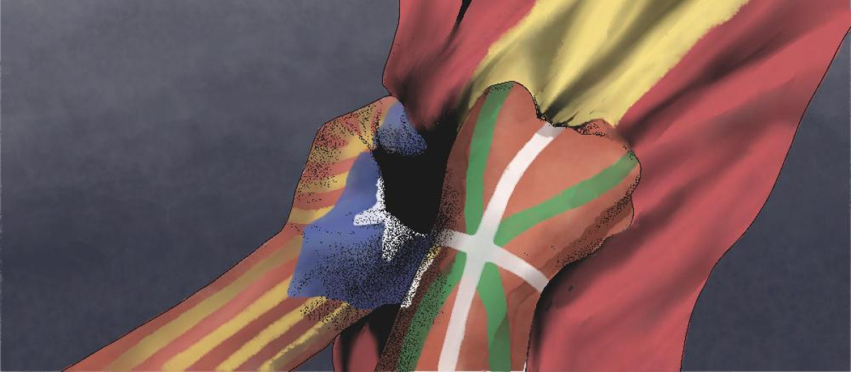 Ilustración: independentismo; cataluña; pais vasco