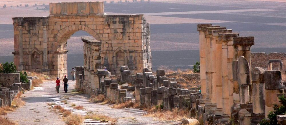 Yacimiento arqueológico de Volubilis, en Marruecos