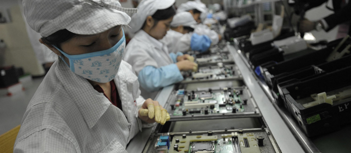 Trabajadores de Foxconn en China
