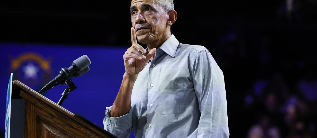 El expresidente demócrata Barack Obama durante un discurso en Nevada