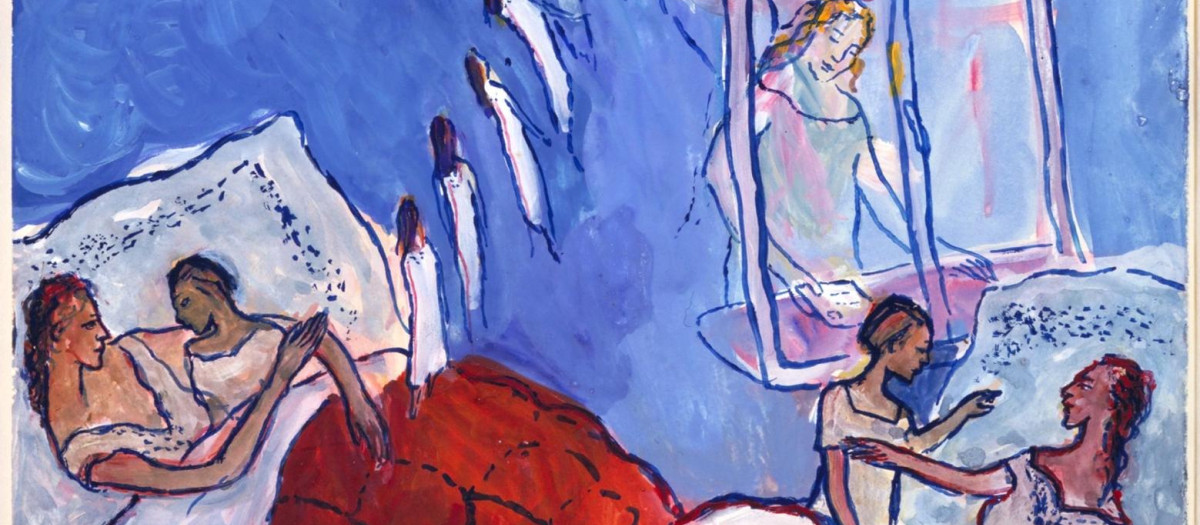 Dibujo de la obra '¿Vida? ¿O teatro?' (1940.1942), de Charlotte Salomon