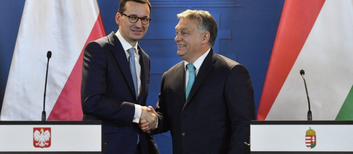Mateusz Morawiecki primer ministro de Polonia y Viktor Orbán, primer ministro de Hungría