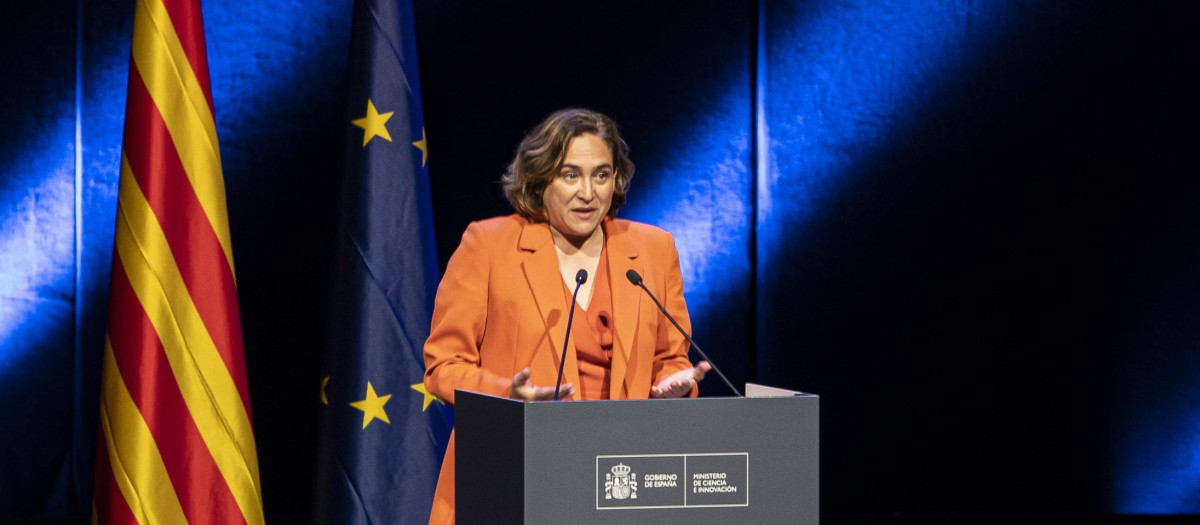 Ada Colau, durante un acto, el pasado mes de mayo