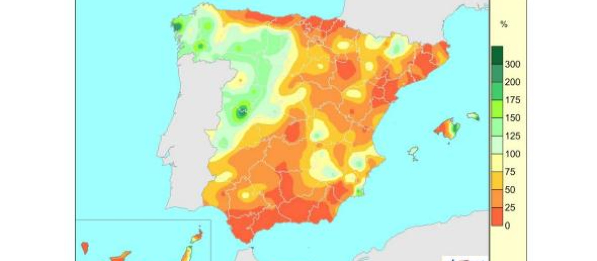 La mayor parte de España ha registrado menos lluvias de lo normal durante el primer mes del año hidrológico 2022-2023