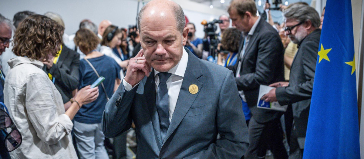 Olaf Scholz durante la COP27