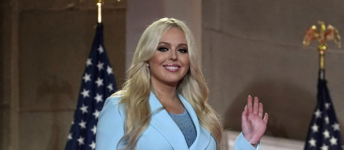 Tiffany Trump as she delivers a pre-recorded speech to the largely virtual Republican National Convention broadcast from the MellonAuditorium in Washington, U.S., August 25, 2020.  *** Local Caption *** .