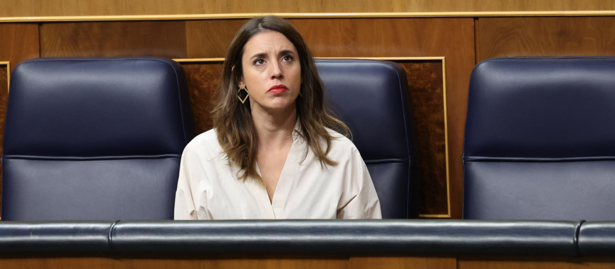 La ministra de Igualdad, Irene Montero, durante una sesión en el Congreso