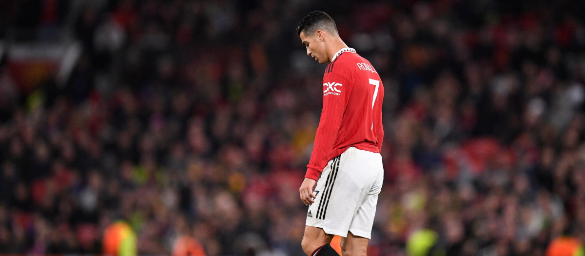 Cristiano Ronaldo en un partido con el Manchester United esta temporada