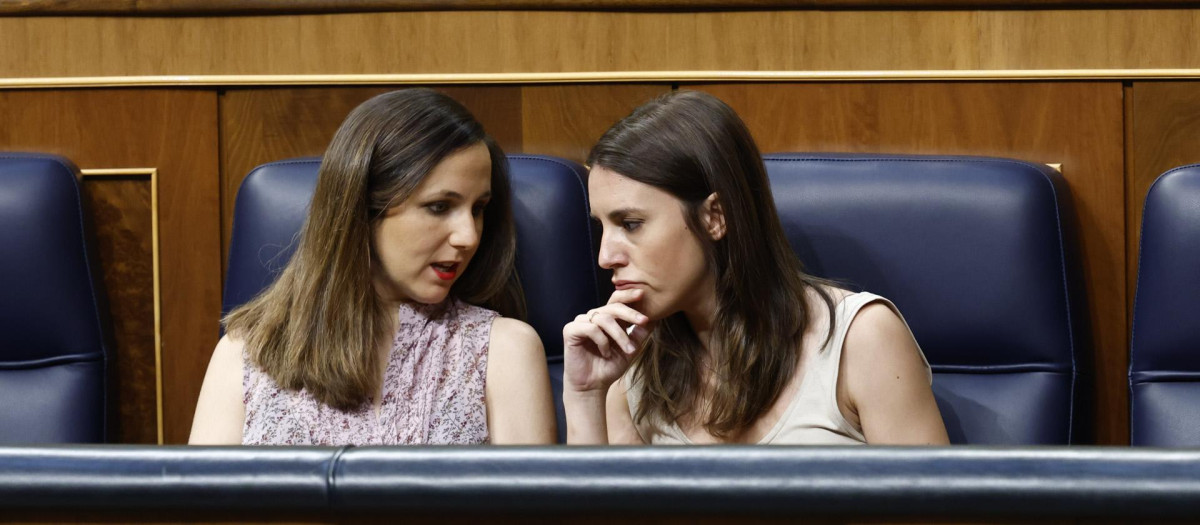 Ione Belarra e Irene Montero, el pasado 14 de julio, en el Congreso de los Diputados