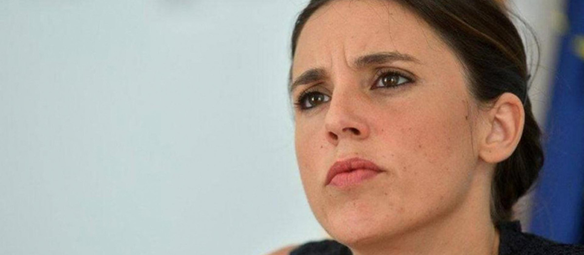 Irene Montero, durante una videoconferencia