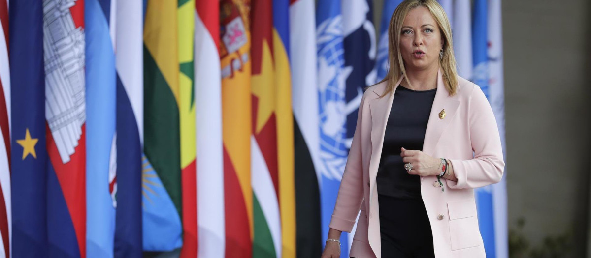 Giorgia Meloni en Bali en la cumbre del G20