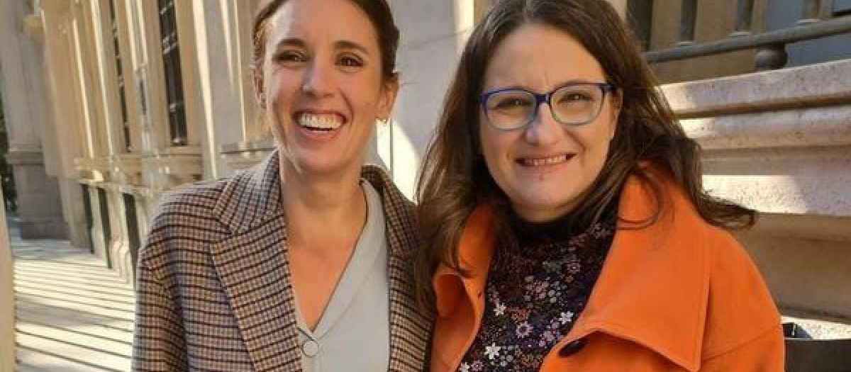 La ministra de Igualdad, Irene Montero, junto a la exvicepresidenta valenciana Mónica Oltra.