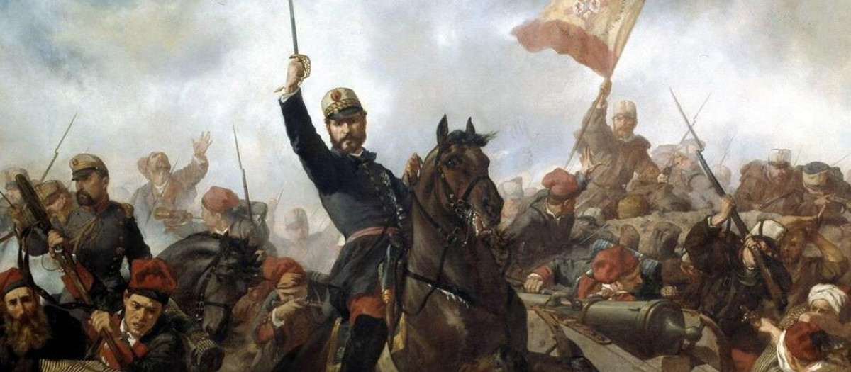 El general Prim en la guerra de África, obra de Francisco Sans Cabot.