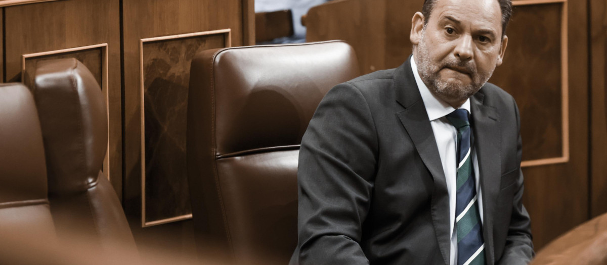 El exministro José Luis Ábalos en el Congreso de los Diputados