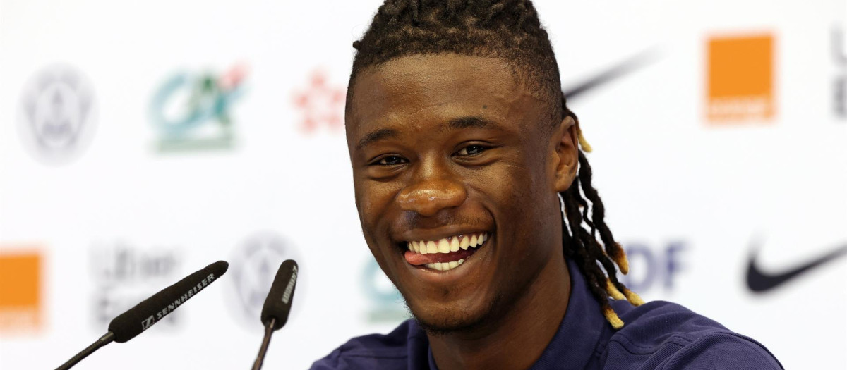Camavinga durante una rueda de prensa con la selección francesa