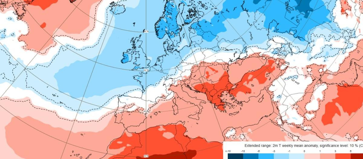 Anomalía de temperatura prevista para el puente