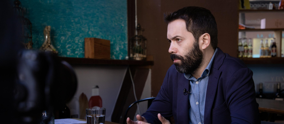 Juan Rallo durante la entrevista de El Debate