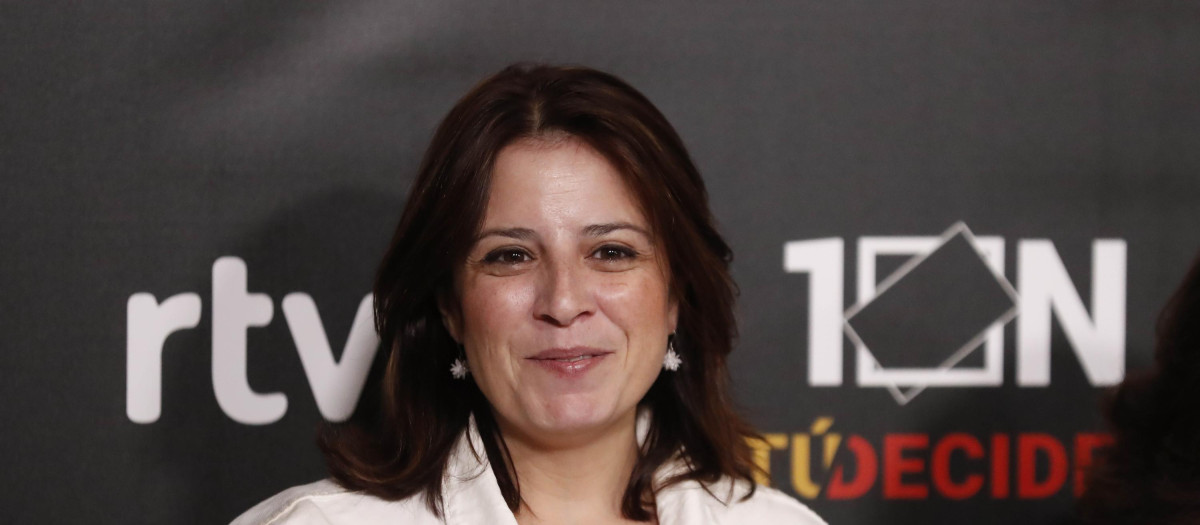 Adriana Lastra arriving to " Debate a 7 " on the occasion of the General Elections of 10N in Madrid on Friday, 01 November 2019.