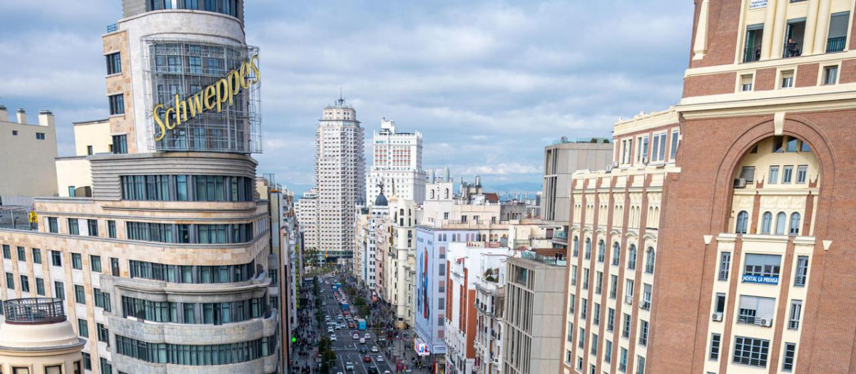 Vista de la Gran Vía de Madrid