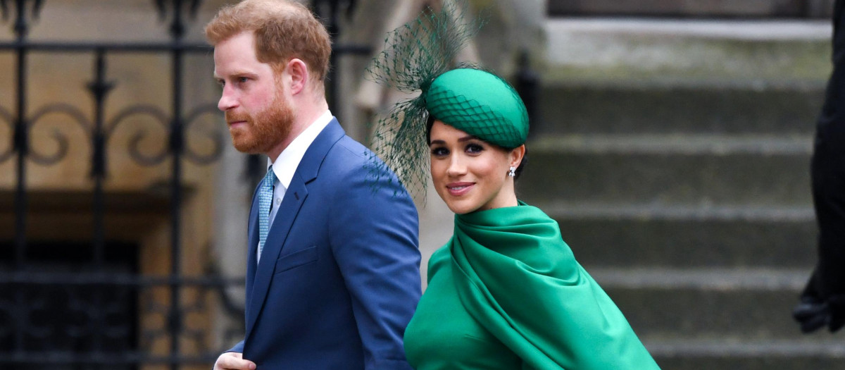 Britain's Prince Harry and Meghan Markle, Duchess of Sussex during the Commonwealth Day in London, Monday, March 09, 2020.
en la foto, cogidos de la mano