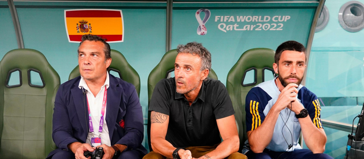 Editorial Use Only
Mandatory Credit: Photo by Bagu Blanco/Pressinphoto/Shutterstock (13647746a)
Spain head coach Luis Enrique Martinez
Morocco v Spain, FIFA World Cup 2022, Round of 16, Football, Education City Stadium, Doha, Qatar - 06 Dec 2022 *** Local Caption *** .