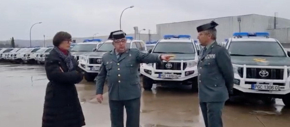 La directores general de la Guardia Civil, María Gámez, durante la recepción de la flota