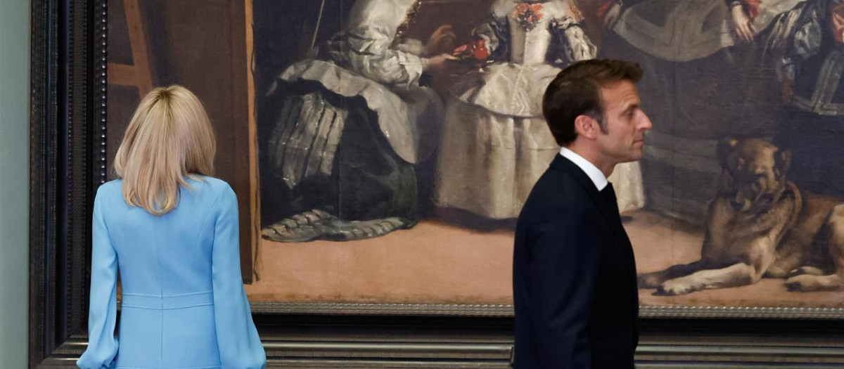 Brigitte y Emmnuel Macron en el Museo del Prado