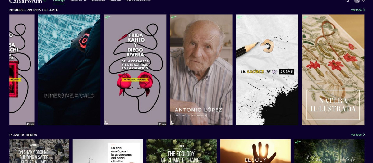 CaixaForum+ es una plataforma que se puede visualizar en teléfonos móviles, tabletas y web