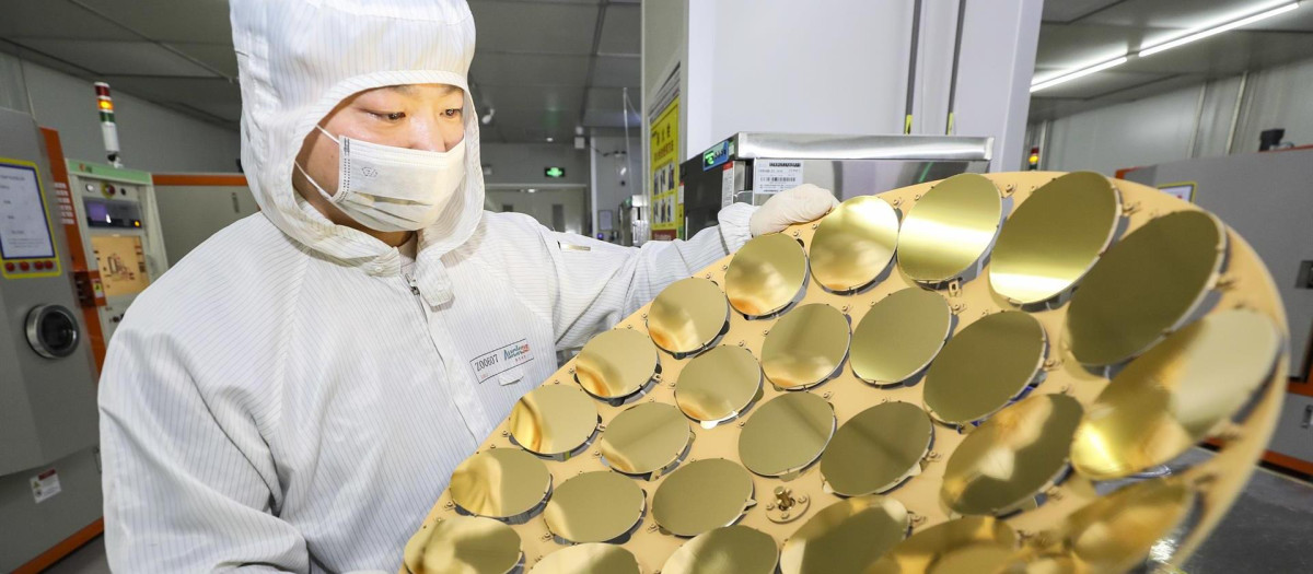 Fábrica de chips en China.