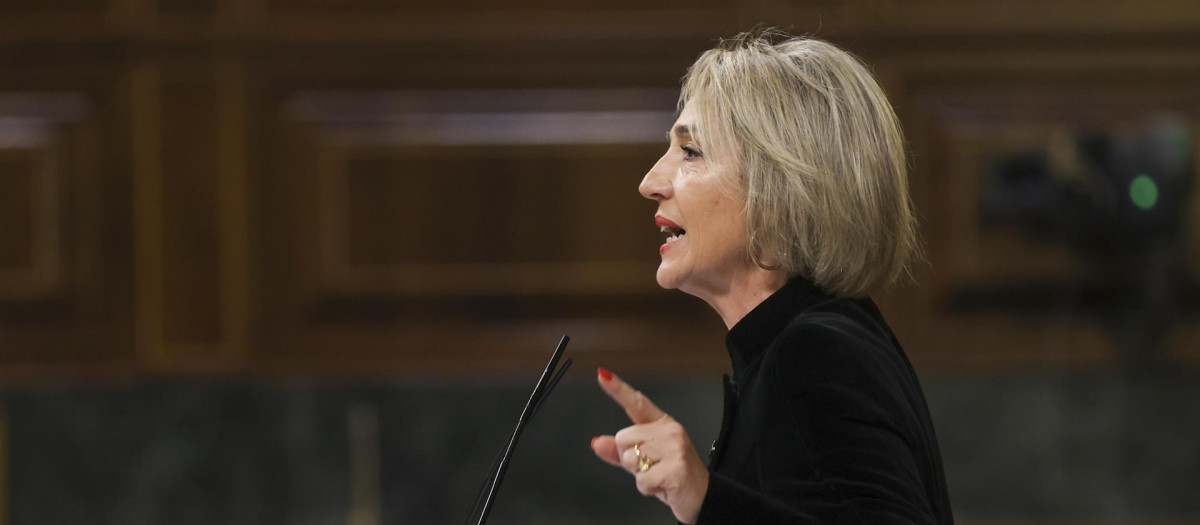 La diputada de VOX, Inés María Cañizares interviene en el pleno que se celebra este martes en el Congreso