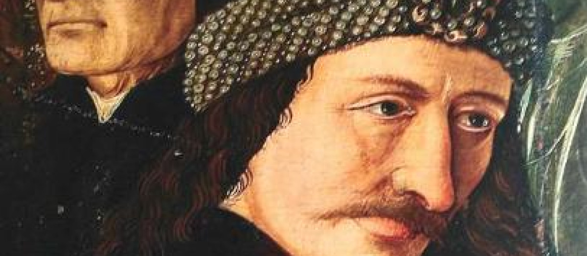 Detalle del retablo de la Iglesia de Maria am Gestade, en Viena (1460), donde aparece la imagen de Vlad Drácula
