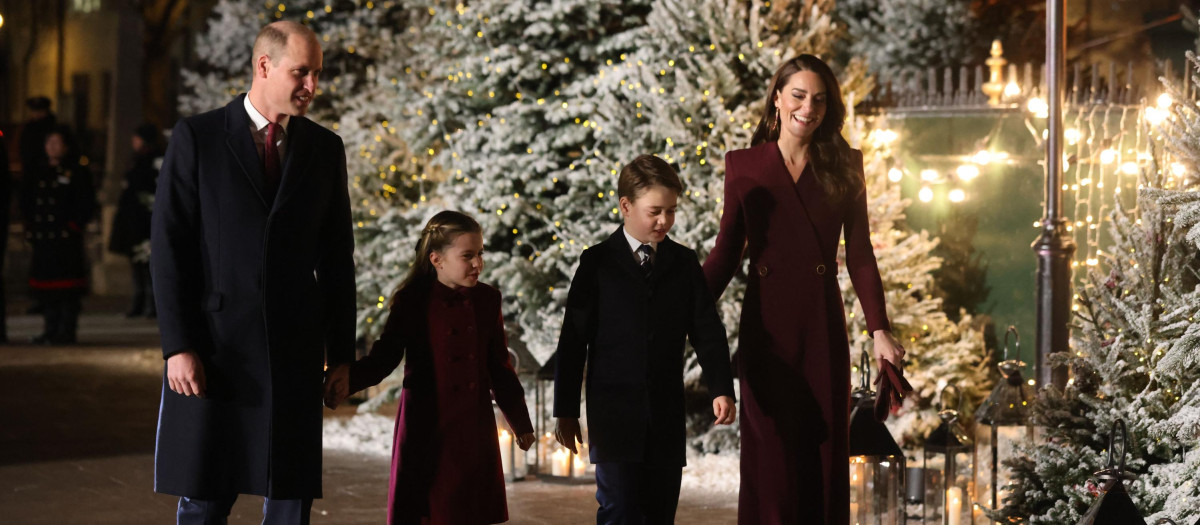 Prince William, Princess Charlotte, Prince George and Catherine Princess of Wales attending Christmascarol service at WestminsterAbbey, London, UK - 15 Dec 2022
