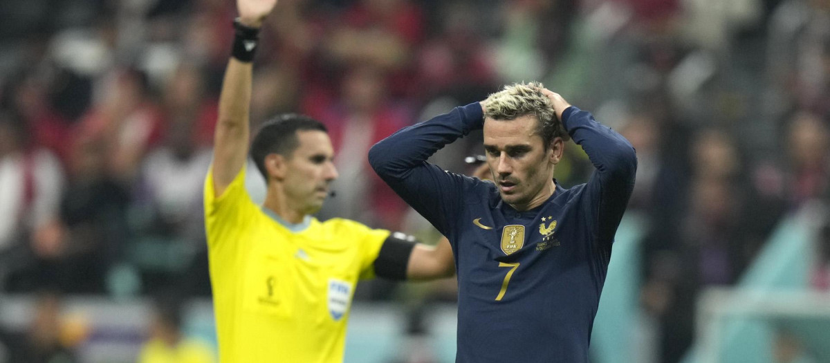 Griezmann durante el partido de Francia con Marruecos