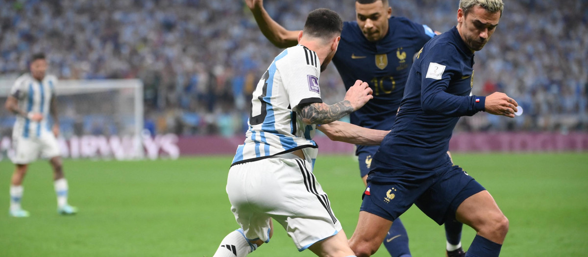 Messi, Mbappé y Griezmann en la gran final del Mundial 2022