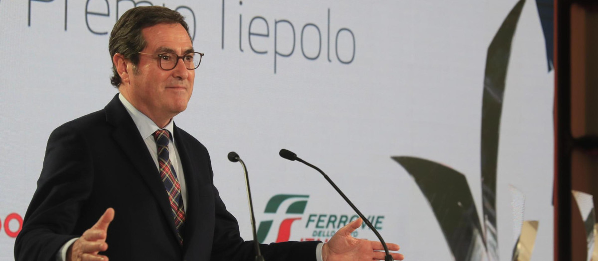 El presidente de la CEOE, Antonio Garamendi, en un acto reciente.