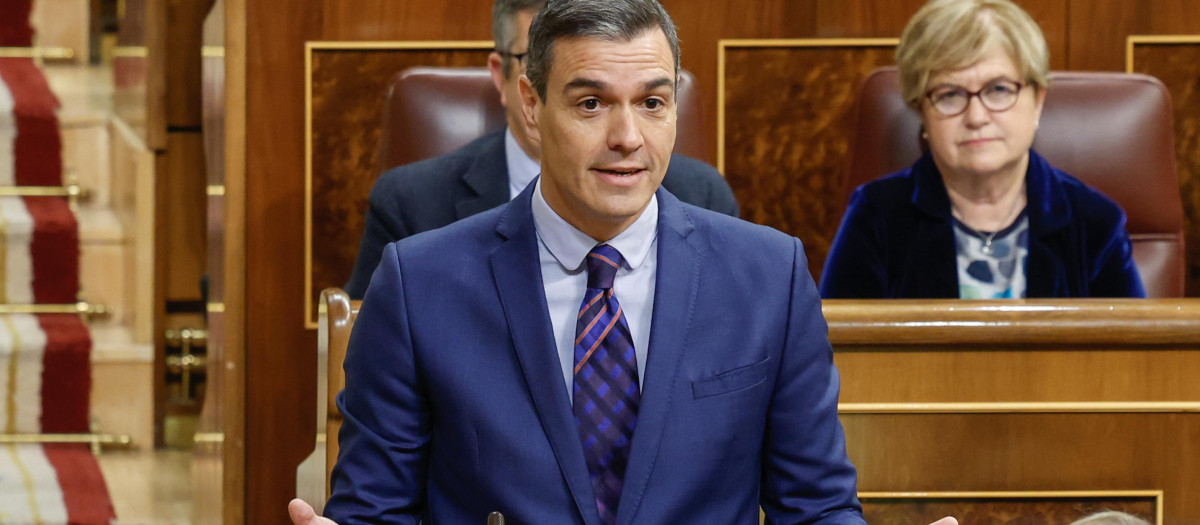 Pedro Sanchez during control session at Spanish Parlament (Congreso de los Diputados) in Madrid 22 December 2022