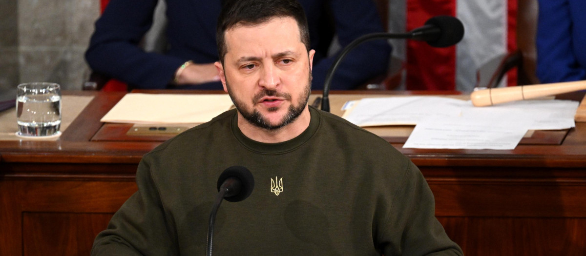 Volodímir Zelenski, durante su discurso en Estados Unidos