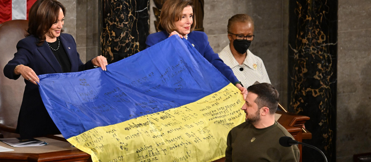 El presidente de Ucrania, Volodímir Zelenski, tras su intervención en le Congreso de Estados Unidos