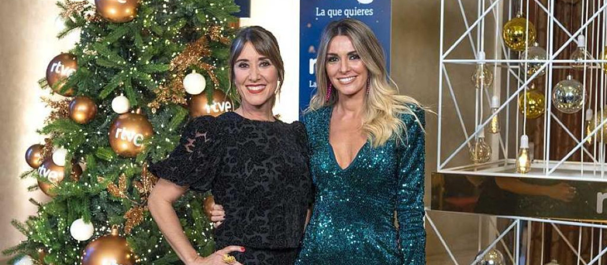 Sandra Daviú y Blanca Benlloch en la presentación de la programación navideña de TVE