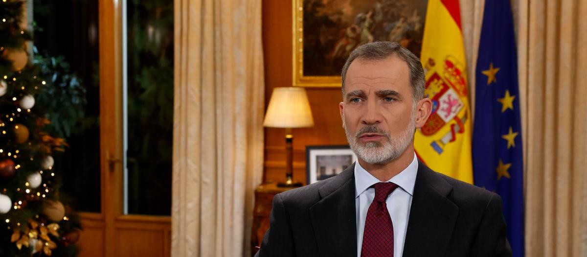 El Rey Felipe VI, durante su discurso de Navidad de 2022