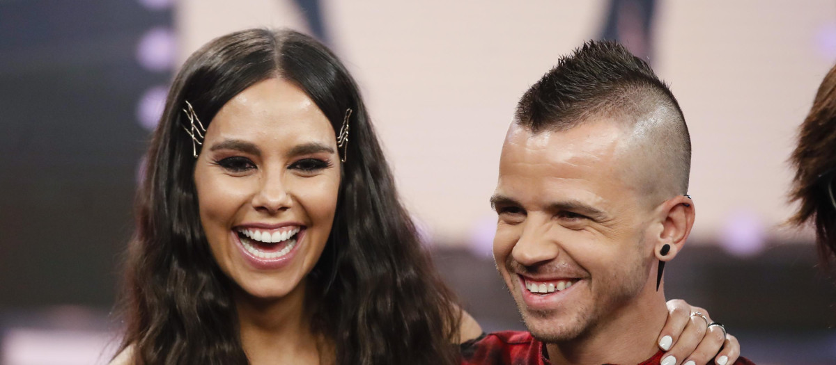 Presenter Cristina Pedroche and David Muñoz on tv show " El Hormiguero"in Madrid on Wednesday , 30 January 2019.